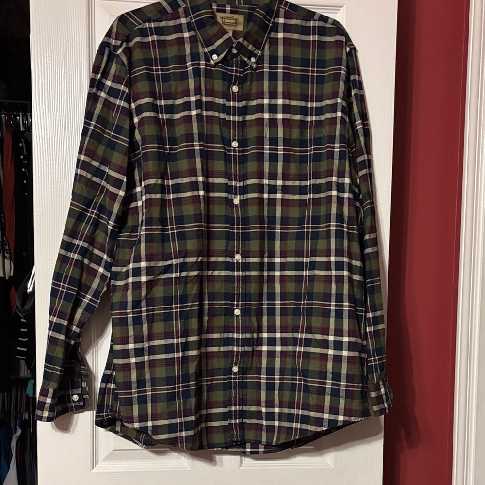 The Foundry Supply Co. Multicolor Plaid Button-Down Shirt size XLT